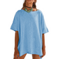 🌼Haut femme col bateau, coupe large, unicolore✨