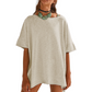🌼Haut femme col bateau, coupe large, unicolore✨