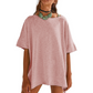 🌼Haut femme col bateau, coupe large, unicolore✨