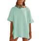 🌼Haut femme col bateau, coupe large, unicolore✨