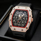 ⌚💎 PROMO FLASH 50% ! Montre Homme de Luxe Forme Tonneau avec Strass – Édition Limitée, Cadran Cristal, Design Unique & Élégant ✨