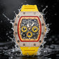 ⌚💎 PROMO FLASH 50% ! Montre Homme de Luxe Forme Tonneau avec Strass – Édition Limitée, Cadran Cristal, Design Unique & Élégant ✨