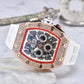 ⌚💎 PROMO FLASH 50% ! Montre Homme de Luxe Forme Tonneau avec Strass – Édition Limitée, Cadran Cristal, Design Unique & Élégant ✨