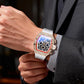 ⌚💎 PROMO FLASH 50% ! Montre Homme de Luxe Forme Tonneau avec Strass – Édition Limitée, Cadran Cristal, Design Unique & Élégant ✨