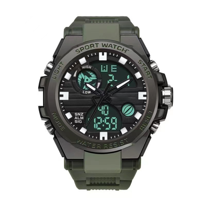 🔥PROMO FLASH 50%⌚Montre Sport Homme Étanche 3ATM – Double Affichage (Analogique+Numérique), Rétroéclairage, Chronographe, Boîtier ABS Antichoc, Bracelet Résine🌊