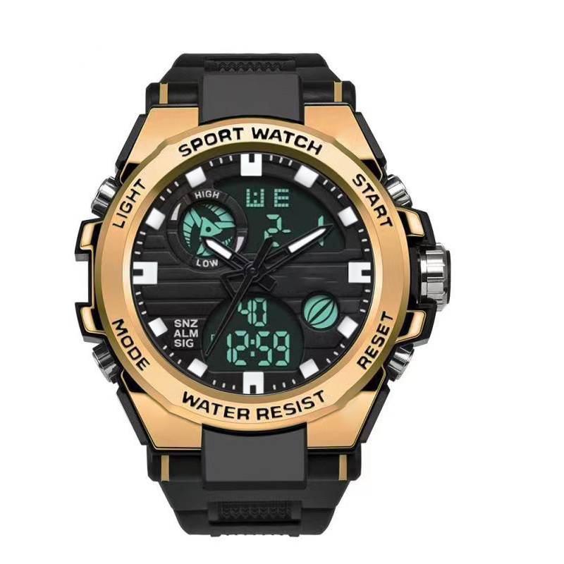 🔥PROMO FLASH 50%⌚Montre Sport Homme Étanche 3ATM – Double Affichage (Analogique+Numérique), Rétroéclairage, Chronographe, Boîtier ABS Antichoc, Bracelet Résine🌊
