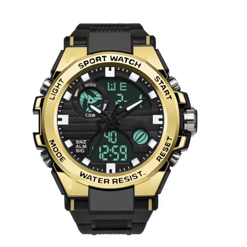 🔥PROMO FLASH 50%⌚Montre Sport Homme Étanche 3ATM – Double Affichage (Analogique+Numérique), Rétroéclairage, Chronographe, Boîtier ABS Antichoc, Bracelet Résine🌊