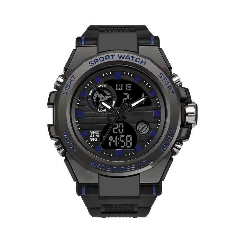 🔥PROMO FLASH 50%⌚Montre Sport Homme Étanche 3ATM – Double Affichage (Analogique+Numérique), Rétroéclairage, Chronographe, Boîtier ABS Antichoc, Bracelet Résine🌊