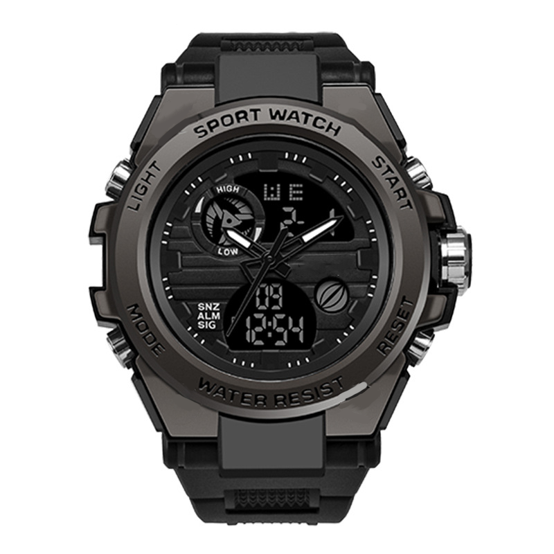 🔥PROMO FLASH 50%⌚Montre Sport Homme Étanche 3ATM – Double Affichage (Analogique+Numérique), Rétroéclairage, Chronographe, Boîtier ABS Antichoc, Bracelet Résine🌊