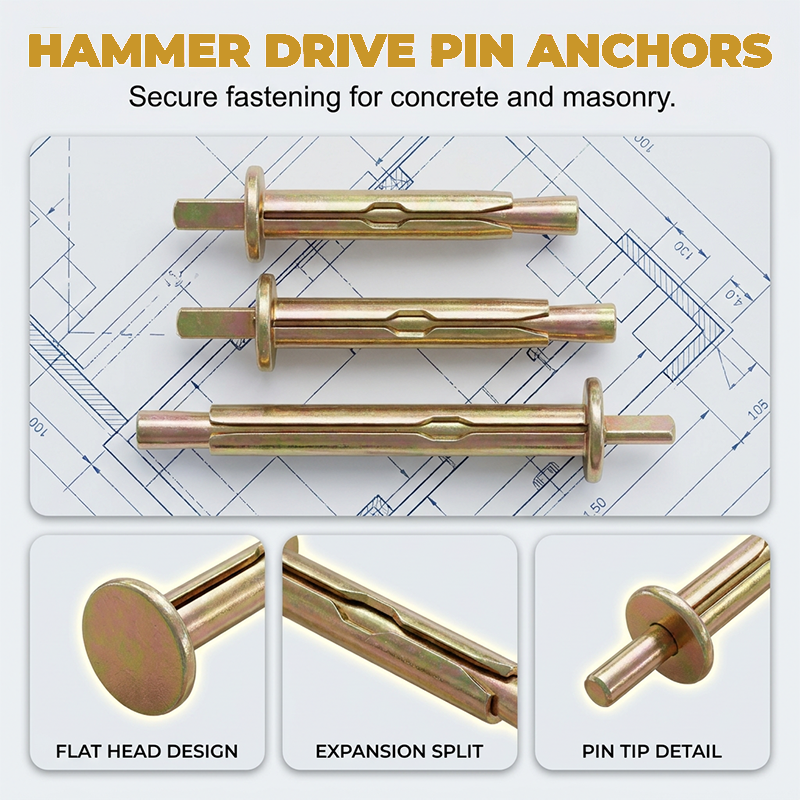 ⚒️🔨 PROMO FLASH 50% ! Set de 60 Ancres à Marteau Professionnelles – Acier Galvanisé Haute Résistance, pour Béton & Brique, Fixation Rapide & Sécurisée 🧱