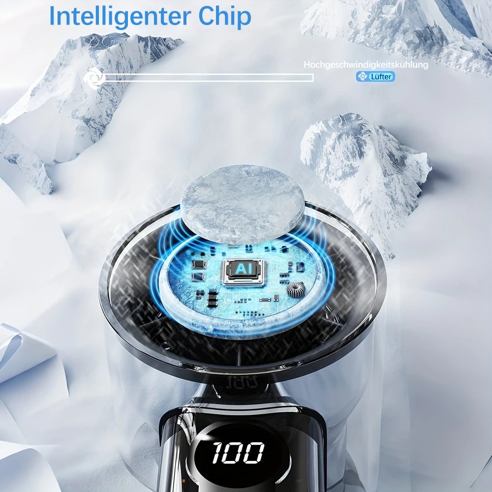 📢PROMO FLASH 50%❄️Ventilateur de Poche sans Pales Portable – 100+ Vitesses, Écran Numérique, Moteur 16000 tr/min, Batterie 3000mAh, Design Mécha Transparent, Mini Climatiseur Personnel🌀