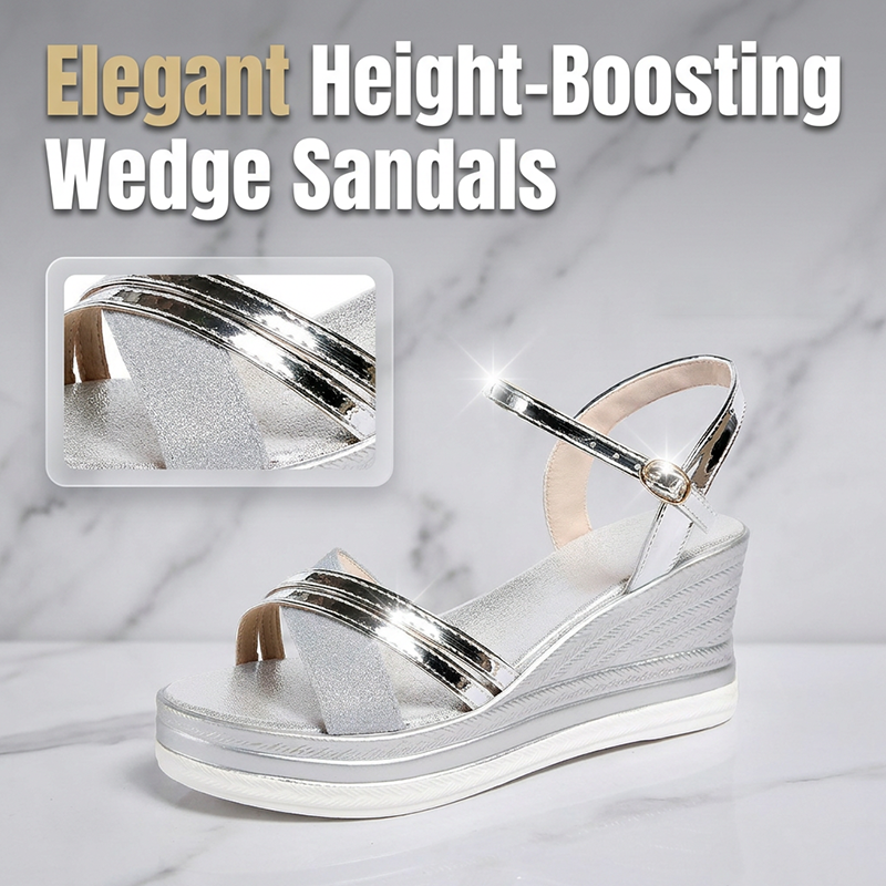 👡🌬️ Sandales compensées à bride cheville et bout ouvert pour femme – Allongent la silhouette et sont confortables – Paiement à la livraison ✨✅