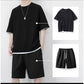 🌀🌸✨ OFFRE LIMITÉE 50% DE RÉDUCTION! Ensemble T-Shirt & Short Tendance Texturé Gaufre – Motif Grille Moderne, Ceinture Élastique, Couleurs Polyvalentes – À Porter avec Baskets ou Sandales – Cool Sans Effort 😎