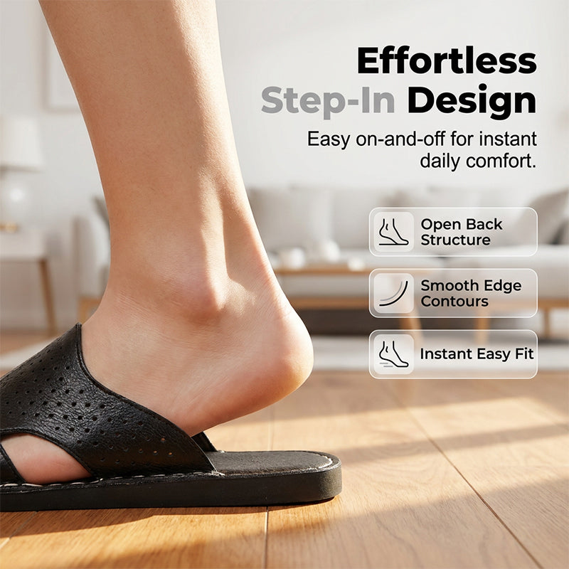Chaussons Homme en Similicuir à Bout Fermé