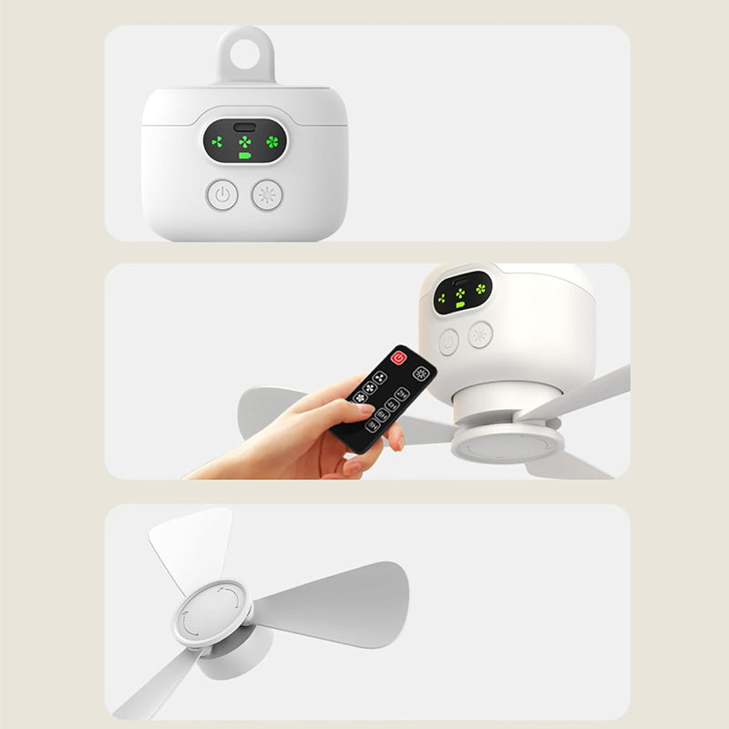Ventilateur de Plafond Rechargeable avec Éclairage LED