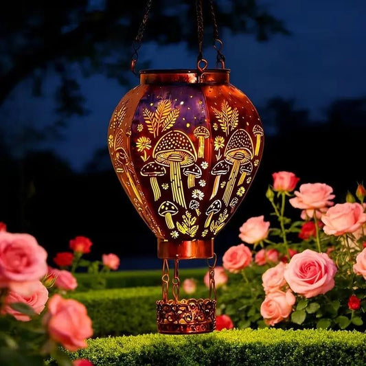 🏆DERNIER JOUR -50%🌅Lanterne Solaire Montgolfière – Décoration Ajourée, Charge Automatique, 6-12h Autonomie, LED, Parfaite pour Jardin, Terrasse & Balcon🎈