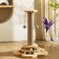🐾🛒 -50% ! 🐈Centre d’Activités pour Chat – Bois Massif & Sisal, Griffoir, Piste à Billes & Jouet à Plume