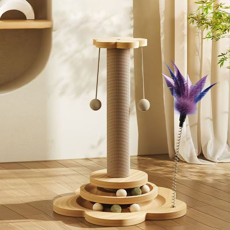 Centre d'activités multifonctionnel pour chat avec griffoir et jouets
