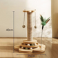 🐾🛒 -50% ! 🐈Centre d’Activités pour Chat – Bois Massif & Sisal, Griffoir, Piste à Billes & Jouet à Plume