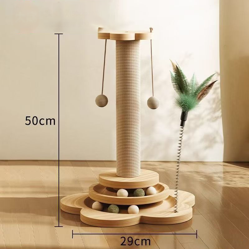 Centre d'activités multifonctionnel pour chat avec griffoir et jouets