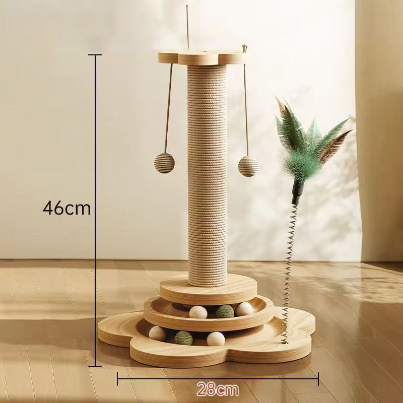 Centre d'activités multifonctionnel pour chat avec griffoir et jouets