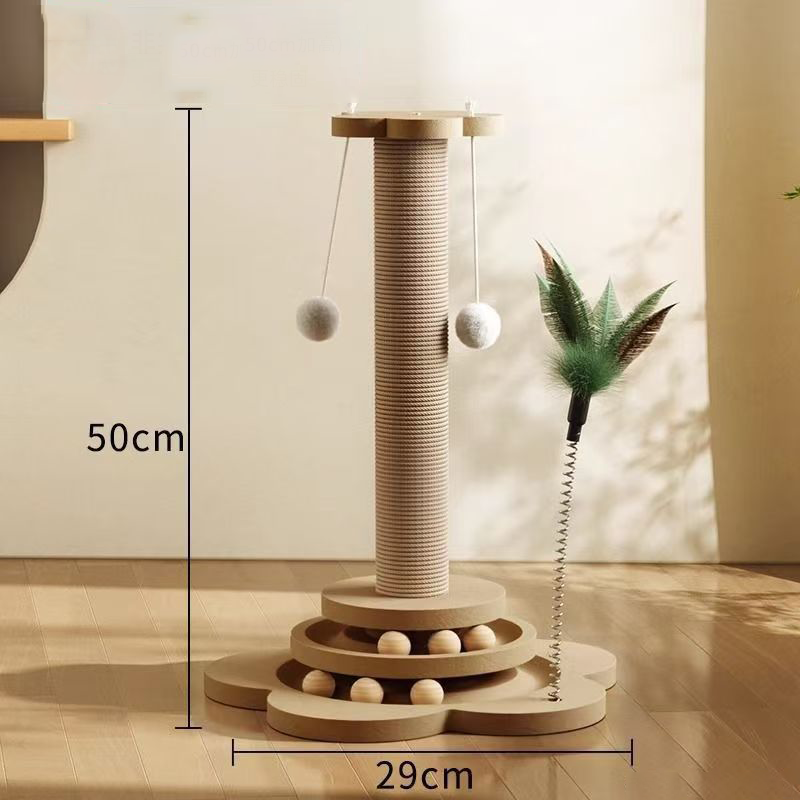 Centre d'activités multifonctionnel pour chat avec griffoir et jouets