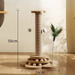 🐾🛒 -50% ! 🐈Centre d’Activités pour Chat – Bois Massif & Sisal, Griffoir, Piste à Billes & Jouet à Plume