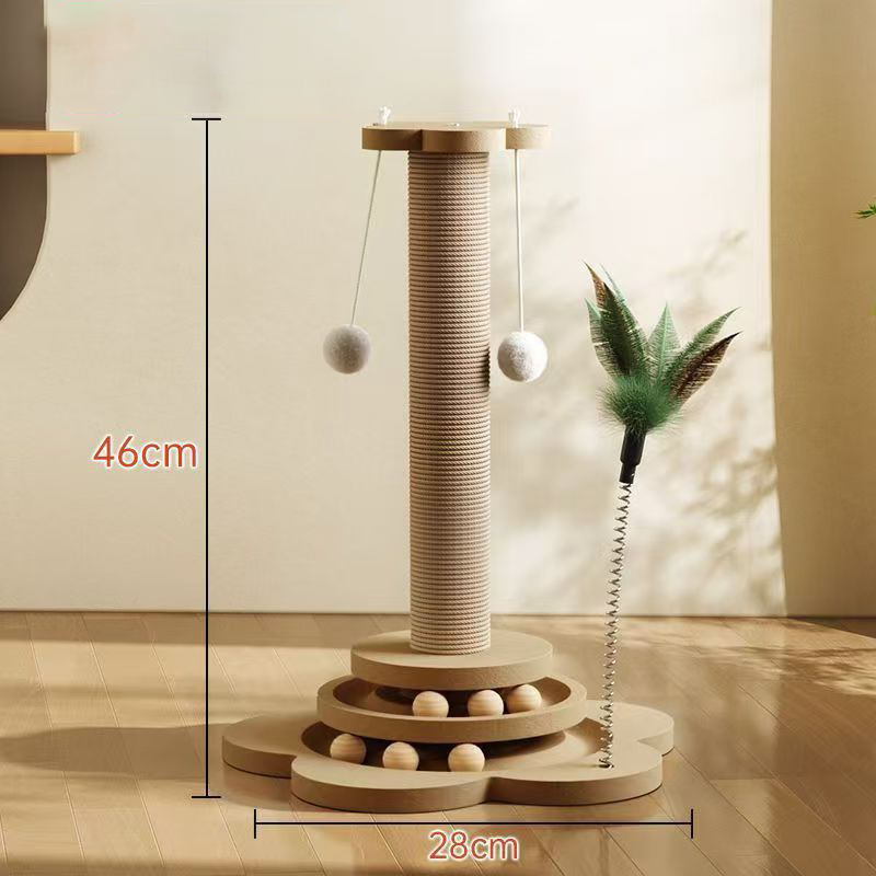 Centre d'activités multifonctionnel pour chat avec griffoir et jouets