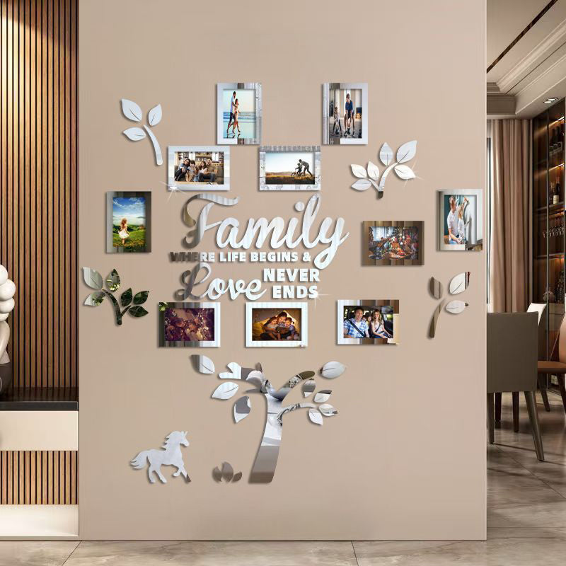 📢PROMO FLASH 50%🌳Autocollant Mural Arbre Généalogique 3D avec Cadres Photo – Acrylique, Installation Facile, 3 Couleurs, 2 Tailles, Décoration Murale Unique✨