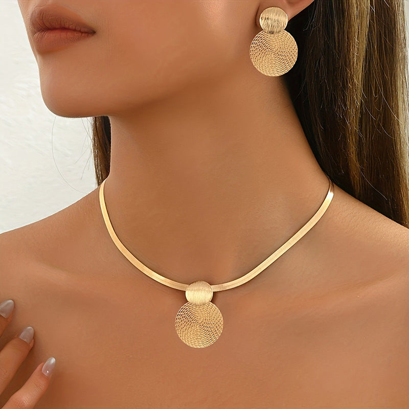 Parure collier & boucles d'oreilles chic moderne