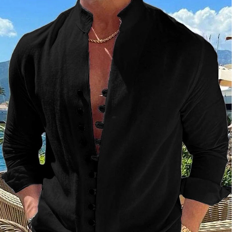 👕50% DE RÉDUCTION MAINTENANT ! 🌊 Chemise de plage d'été boutonnée en lin pour homme – Respirante, légère et coupe décontractée – parfaite pour les vacances au bord de la mer, les barbecues ou les journées ensoleillées ☀️