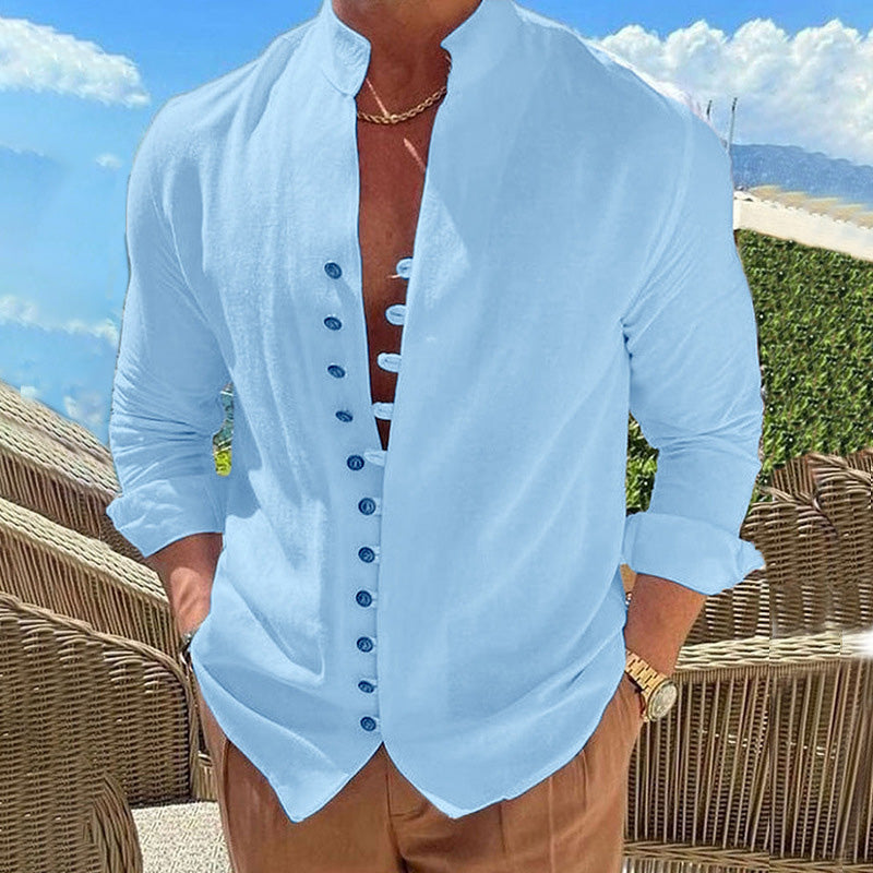 👕50% DE RÉDUCTION MAINTENANT ! 🌊 Chemise de plage d'été boutonnée en lin pour homme – Respirante, légère et coupe décontractée – parfaite pour les vacances au bord de la mer, les barbecues ou les journées ensoleillées ☀️