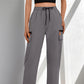 ✨ PROMO LIMITÉE 50% DE RÉDUCTION ! 👖 Pantalon Cargo Femme – Cordon, Poches, Coupe Droite 🌿