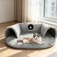 🐱PROMOTION LIMITÉE -50%✨Lit tunnel pour chat 2-en-1 – Peluche, pliable, compact🎾