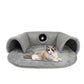 🐱PROMOTION LIMITÉE -50%✨Lit tunnel pour chat 2-en-1 – Peluche, pliable, compact🎾