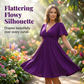 👗PROMO LIMITÉE 50%✨Robe Femme en V à Devant Bouclé – Tissu Fluide Doux, Poches Latérales, Coupe Large, 4 Couleurs, Taille XL-5XL, Parfaite pour Toutes Occasions🌺