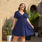👗✨ PROMO LIMITÉE 50% ! Robe Femme en V à Devant Bouclé – Tissu Fluide Doux, Poches Latérales, Coupe Large, 4 Couleurs, Taille XL-5XL, Parfaite pour Toutes Occasions 🌺