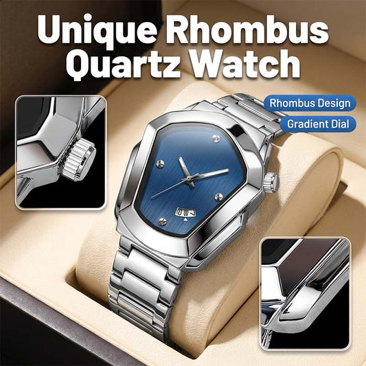 ⏳PROMO LIMITÉE 50%⌚Montre Homme Quartz Cadran Losange – Acier Inoxydable, Cadran Dégradé, 8 Combinaisons, Style Unique & Élégant✨