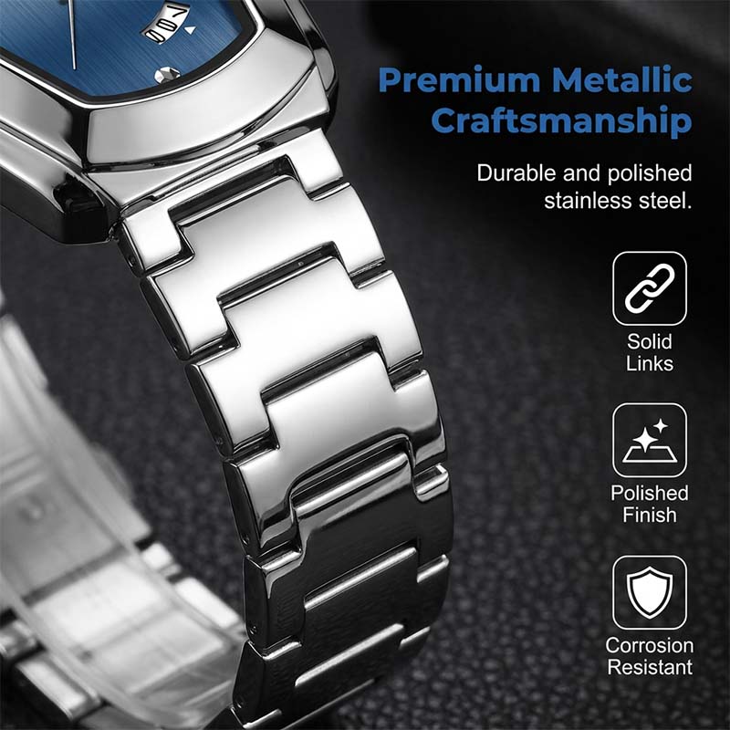 ⏳PROMO LIMITÉE 50%⌚Montre Homme Quartz Cadran Losange – Acier Inoxydable, Cadran Dégradé, 8 Combinaisons, Style Unique & Élégant✨