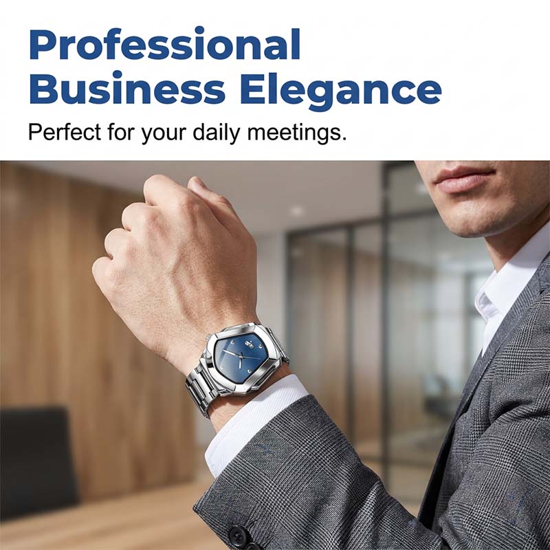 ⏳PROMO LIMITÉE 50%⌚Montre Homme Quartz Cadran Losange – Acier Inoxydable, Cadran Dégradé, 8 Combinaisons, Style Unique & Élégant✨