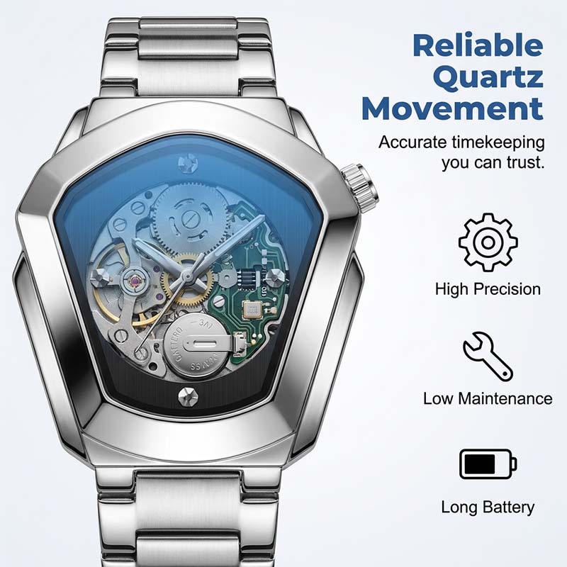 ⏳PROMO LIMITÉE 50%⌚Montre Homme Quartz Cadran Losange – Acier Inoxydable, Cadran Dégradé, 8 Combinaisons, Style Unique & Élégant✨