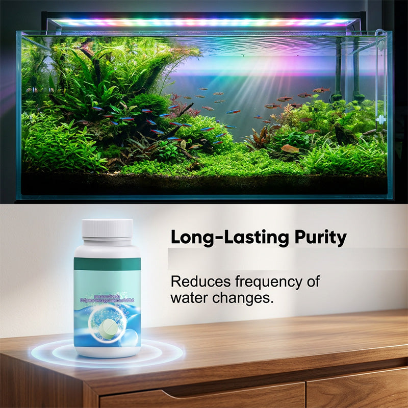 ✅PROMO FLASH 50%🐠Comprimés Effervescents Purifiant pour Aquarium – 100 comprimés, Clarification Rapide, Élimine Algues & Odeurs, Pour Tous Types d'Aquariums✨