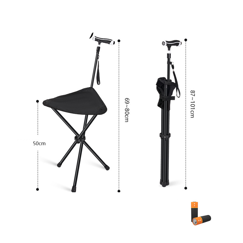 Canne de marche pliable avec siège