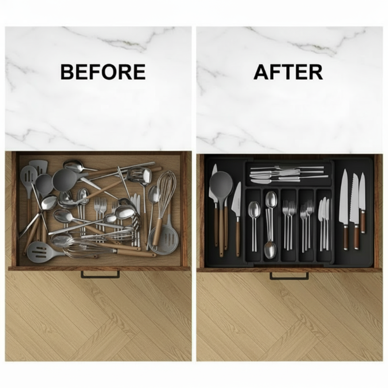 Range-couverts extensible pour cuisine