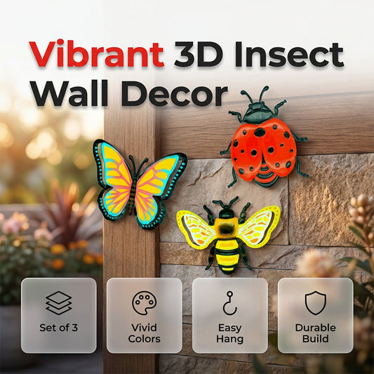 🐝OFFRE LIMITÉE À -50 %✨Décorations murales 3D d’insectes – Abeille, Papillon, Coccinelle – Résistantes aux intempéries