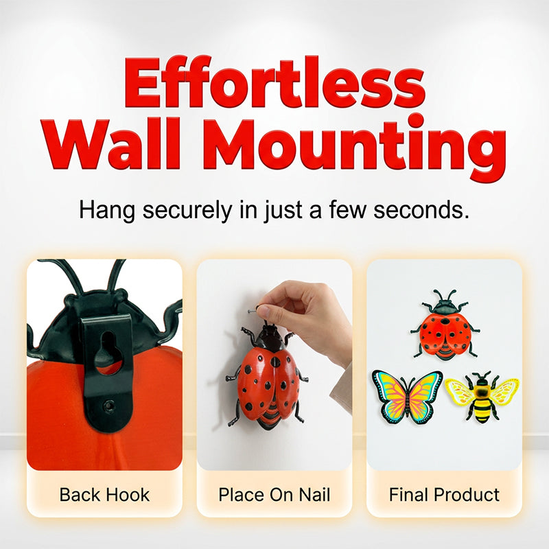 🐝OFFRE LIMITÉE À -50 %✨Décorations murales 3D d’insectes – Abeille, Papillon, Coccinelle – Résistantes aux intempéries