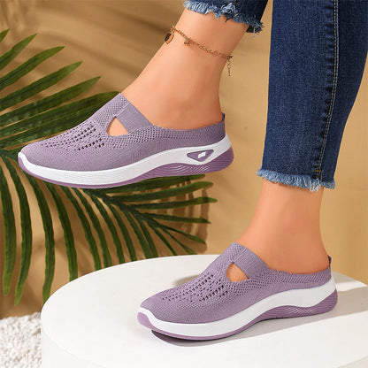 👟✨Chaussures décontractées en maille respirante pour femmes👩‍💼Sans lacets, dessus tricoté aéré, Chic et confortables pour le bureau, les courses ou les sorties du week-end 👜🌿🐾