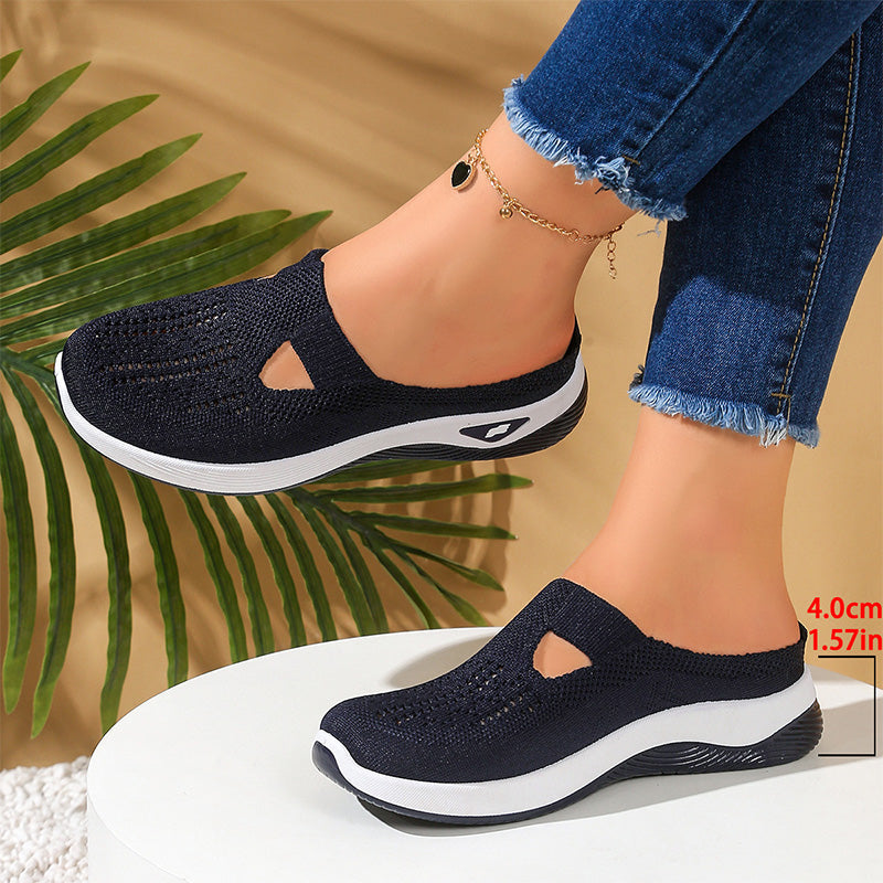 👟✨Chaussures décontractées en maille respirante pour femmes👩‍💼Sans lacets, dessus tricoté aéré, Chic et confortables pour le bureau, les courses ou les sorties du week-end 👜🌿🐾