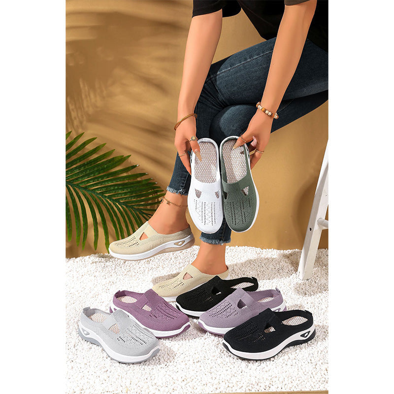 👟✨Chaussures décontractées en maille respirante pour femmes👩‍💼Sans lacets, dessus tricoté aéré, Chic et confortables pour le bureau, les courses ou les sorties du week-end 👜🌿🐾