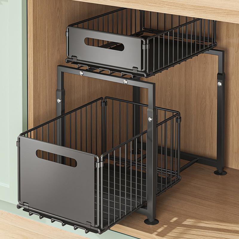 🧂✨ -50% | Organisateur Coulissant Réglable pour Sous Évier – Étagère de Rangement Multifonction pour Cuisine, Épices et Accessoires